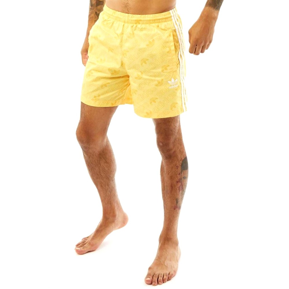 Adidas men swimwear shorts GJ5169 LINAOP 124782421 yellow pockets 2XL $45